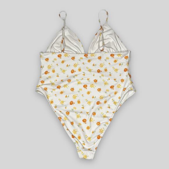 LA Hearts x PacSun Hailey Retro Floral Cheeky Lace-Up One-Piece Swimsuit size XL - Picture 8 of 14